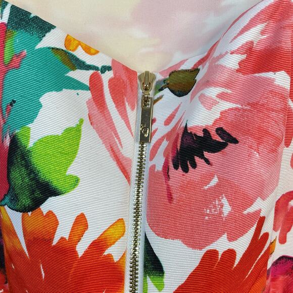 Eliza J Floral Fit and Flare Faille Sleeveless Open Back Classic Dress womens 2 - Picture 10 of 14